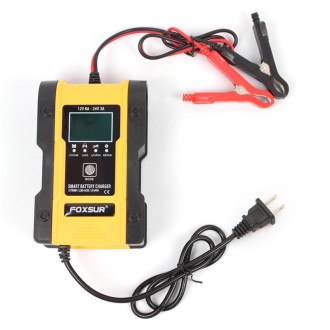 FOXSUR 12V-24V Car Motorcycle Repair Battery Charger AGM Charger Color:Yellow(US Plug)