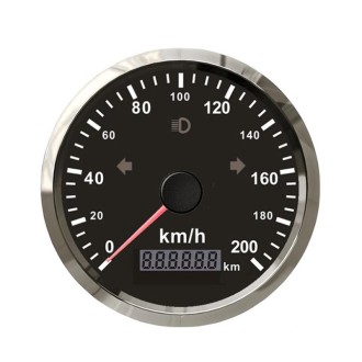 TNG85 200KM Car Motorcycle GPS Speed Odometer With Alarm(Silver Frame With Black Background)