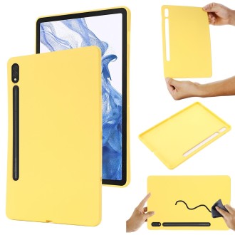 For Samsung Galaxy Tab S8 / S7 Pure Color Liquid Silicone Shockproof Tablet Case(Yellow)