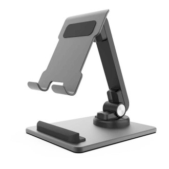 Portable Mobile Phone Tablet Desktop Stand, Color: Square Swivel Dark Gray