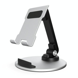 Portable Mobile Phone Tablet Desktop Stand, Color: Round Swivel Silver