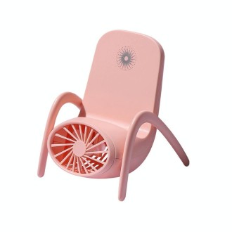 Mobile Phone Holder Small Fan USB Charging With Breathing Light Mini Desktop Fan Holder(Pink)