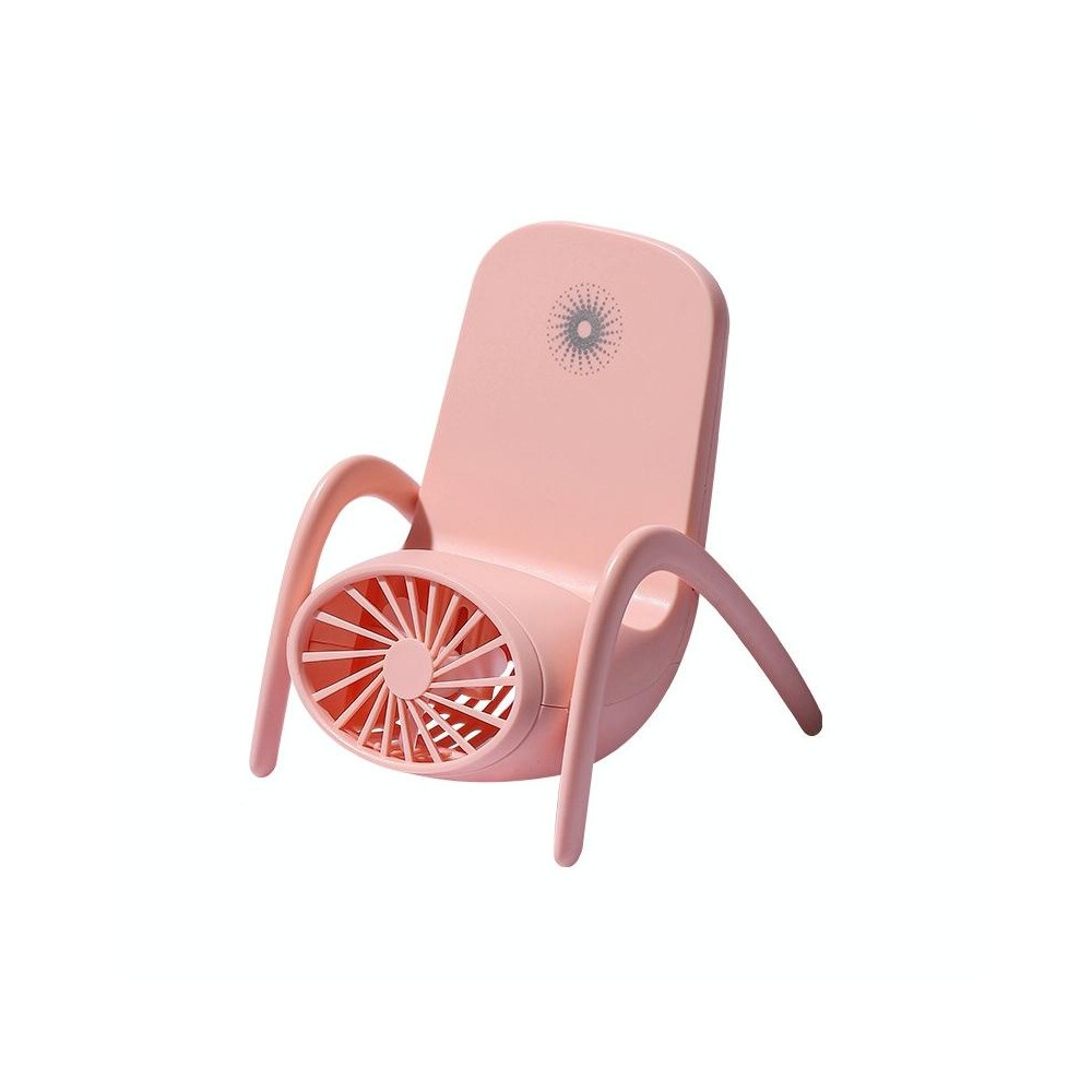 Mobile Phone Holder Small Fan USB Charging With Breathing Light Mini Desktop Fan Holder(Pink)