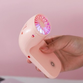 Mobile Phone Holder Small Fan USB Charging With Breathing Light Mini Desktop Fan Holder(Pink)