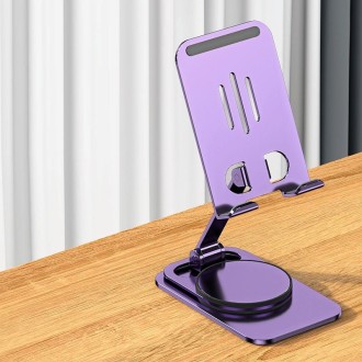 Desktop 360-degree Rotating Foldable Mobile Phone Holder, Color: Metal Purple