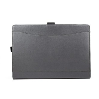 For Microsoft Surface Pro 7 / 7+ Microfiber Lambskin Texture Magnetic Horizontal Flip Leather Case with Pen Slot & Holder (Grey)