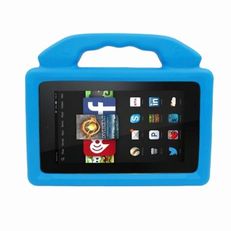 For Kindle Fire HD 7  Shockproof EVA Thumb Stand Tablet Shell(Blue)