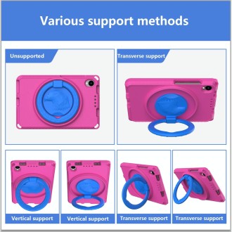 For TCL Tab 8 LE / WiFi 2023 EVA Hybrid PC Shockproof Tablet Case with Frame(Rose Red)