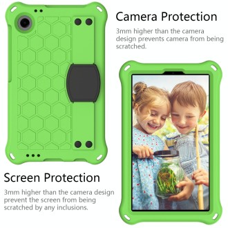 For Alcatel Joy Tab2 2020 / 3T 8.0 Honeycomb EVA Hybrid PC Tablet Case with Strap(Green+Black)