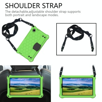 For Alcatel Joy Tab2 2020 / 3T 8.0 Honeycomb EVA Hybrid PC Tablet Case with Strap(Green+Black)