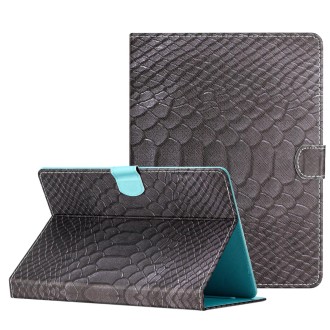 For 7 inch Tablets Solid Color Crocodile Texture Leather Tablet Case(Black)