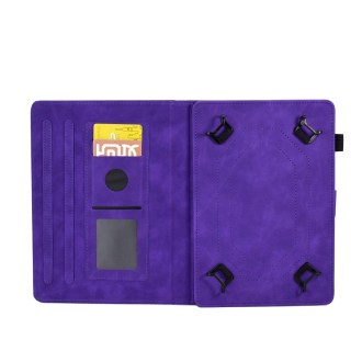 For 8 inch Tablets Tower Embossed Leather Tablet Case(Purple)