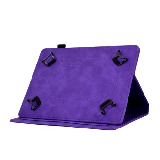 For 8 inch Tablets Tower Embossed Leather Tablet Case(Purple)