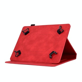 For 7 inch Tablets Tower Embossed Leather Tablet Case(Red)