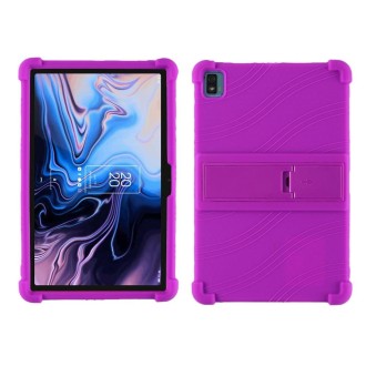 For TCL 10 Tab Max 10.36 inch Silicone Tablet Protective Case with Invisible Bracket(Purple)