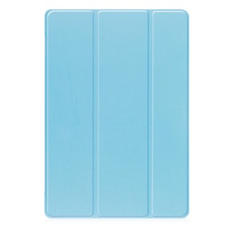 For Docomo dtab D-51C Custer Texture 3-Fold Holder Leather Tablet Case(Sky Blue)