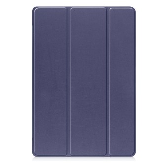 For Docomo dtab D-51C Custer Texture 3-Fold Holder Leather Tablet Case(Dark Blue)