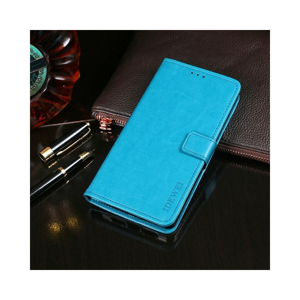 For ZTE Blade V 2020 idewei Crazy Horse Texture Horizontal Flip Leather Case with Holder & Card Slots & Wallet(Sky Blue)