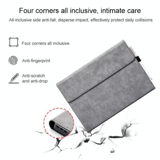 For Microsoft Surface Pro 9 Tablet Protective Case Holder(South African Sheepskin Gray Case + Power Supply Bag)