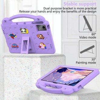 For TCL Tab 11 9466x3 Handle Kickstand Children EVA Shockproof Tablet Case(Light Purple)