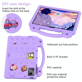 For TCL Tab 11 9466x3 Handle Kickstand Children EVA Shockproof Tablet Case(Light Purple)