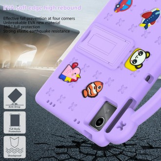 For TCL Tab 11 9466x3 Handle Kickstand Children EVA Shockproof Tablet Case(Light Purple)