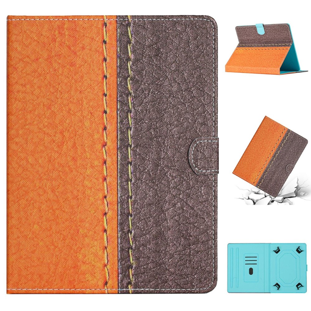 For 10 inch Tablet Stitching Solid Color Leather Tablet Case(Orange)