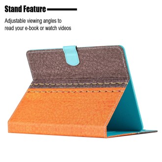 For 10 inch Tablet Stitching Solid Color Leather Tablet Case(Orange)