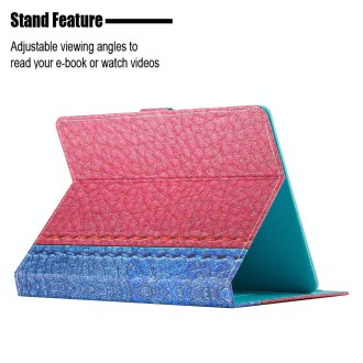 For 8 inch Tablet Stitching Solid Color Leather Tablet Case(Rose Red)