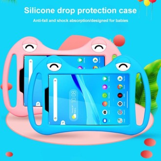 For TCL Tab 8 4G Cartoon Silicone Shockproof Protective Tablet Case with Stand & Handheld(Pink)