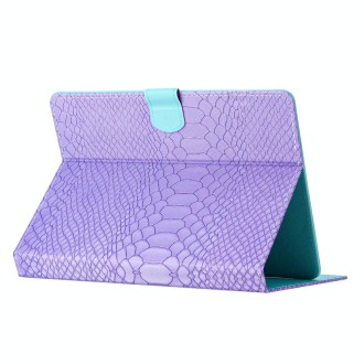 For 8 inch Tablets Solid Color Crocodile Texture Leather Tablet Case(Purple)