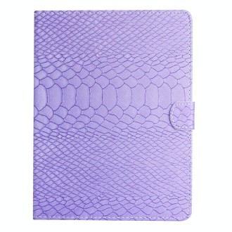 For 8 inch Tablets Solid Color Crocodile Texture Leather Tablet Case(Purple)