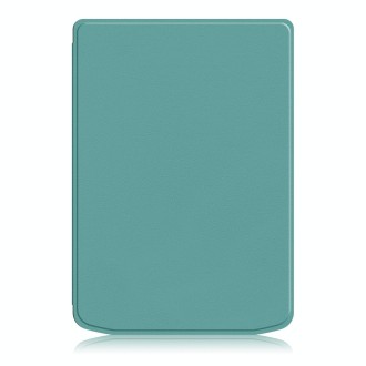 For PocketBook Verse Pro Solid Color Voltage Caster Leather Smart Tablet Case(Dark Green)