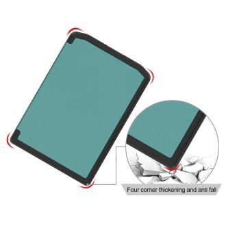 For PocketBook Verse Pro Solid Color Voltage Caster Leather Smart Tablet Case(Dark Green)