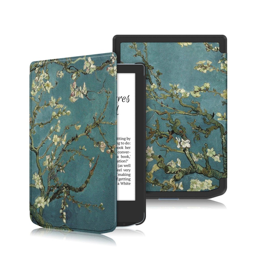 For PocketBook Verse Pro Painted Voltage Caster Leather Smart Tablet Case(Apricot Blossom)