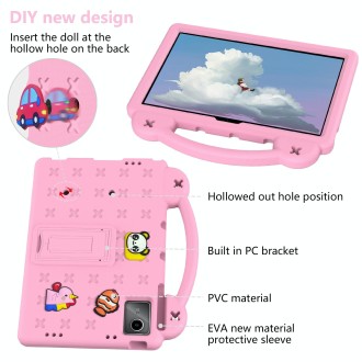 For DOOGEE T30 Pro 11 2023 Handle Kickstand Children EVA Shockproof Tablet Case(Pink)