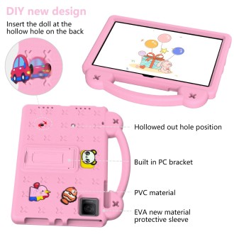 For Blackview Oscal Pad 15 2023 10.36/Tab 11 Handle Kickstand Children EVA Shockproof Tablet Case(Pink)