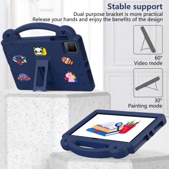 For Blackview Oscal Pad 15 2023 10.36/Tab 11 Handle Kickstand Children EVA Shockproof Tablet Case(Navy Blue)