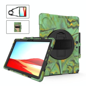 For Microsoft Surface Pro X / Pro X 2021 Shockproof Colorful Silicone + PC Protective Case with Holder & Hand Strap & Shoulder S