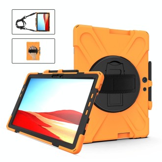 For Microsoft Surface Pro X / Pro X 2021 Shockproof Colorful Silicone + PC Protective Case with Holder & Hand Strap & Shoulder S