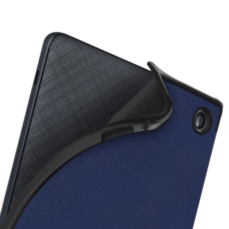 For KOBO Libra2 2021 Multi-folding Leather Tablet Case(Dark Blue)