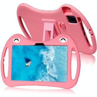 For TCL Tab 10 5G Cartoon Silicone Shockproof Protective Tablet Case with Stand & Pen Slot(Pink)