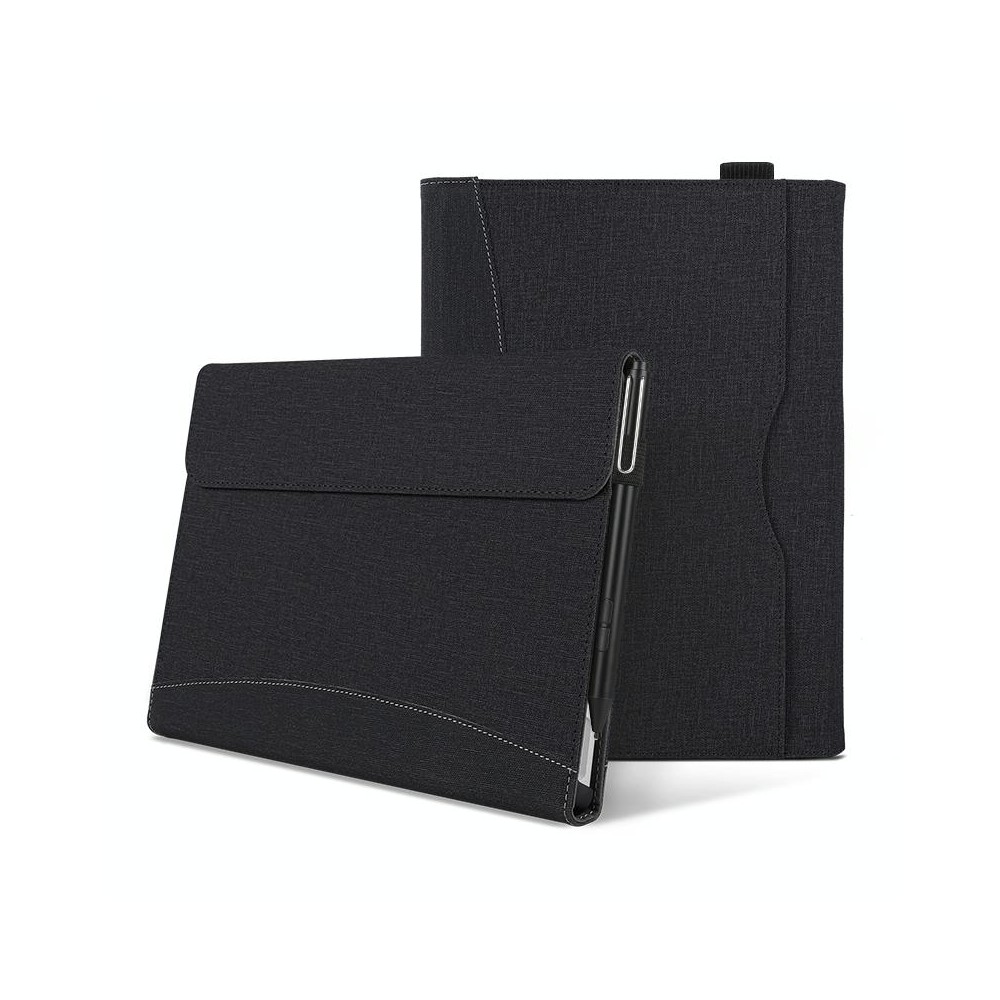 For Microsoft Surface Pro 8 Cloth Texture Stitching Leather Tablet Case(Black)