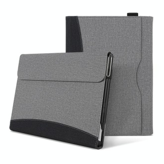 For Microsoft Surface Pro 10 / 9 Cloth Texture Stitching Leather Tablet Case(Black Grey)