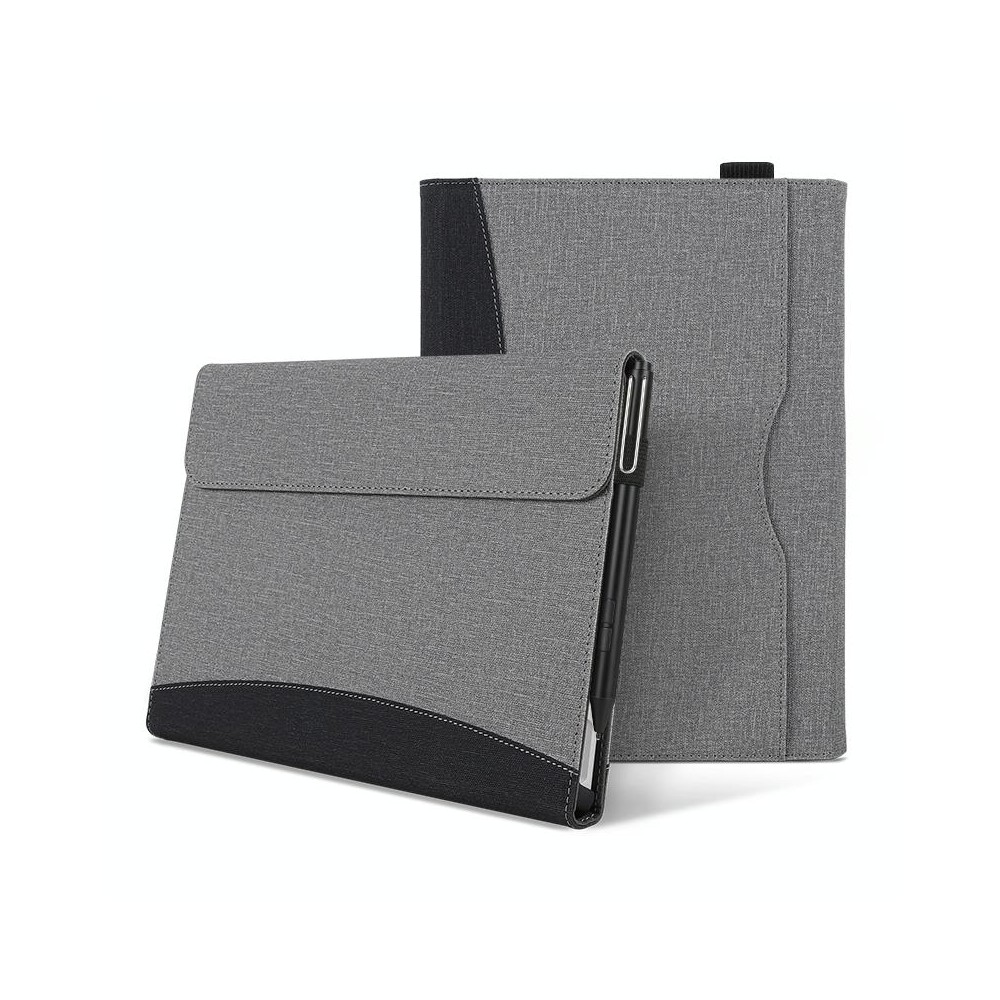 For Microsoft Surface Pro 10 / 9 Cloth Texture Stitching Leather Tablet Case(Black Grey)