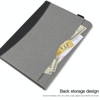 For Microsoft Surface Pro 10 / 9 Cloth Texture Stitching Leather Tablet Case(Black Grey)