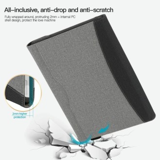 For Microsoft Surface Pro 10 / 9 Cloth Texture Stitching Leather Tablet Case(Black Grey)