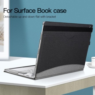 For MicroSoft Surface Book 3 / 2 / 1 15 inch Leather Laptop Case(Black Brown)