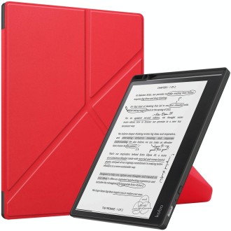 For Kobo Elipsa 2E Solid Color Deformation TPU Leather Smart Tablet Case(Red)