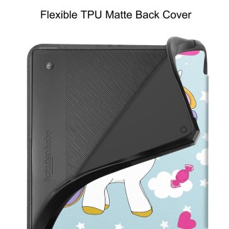 For Kobo Elipsa 2E Painted Deformation TPU Leather Smart Tablet Case(Unicorn)